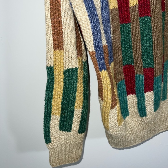 Blake & Manley hand knitted Striped Crewneck Sweater Colorful Striped Sweater - Picture 11 of 14